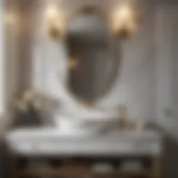 Elegant 33-inch Wide Bathroom Vanity with Marble Countertop