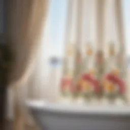 Elegant Bathtub Curtain with Floral Embroidery