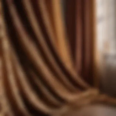 Elegant bedroom curtain fabric swatches in natural tones