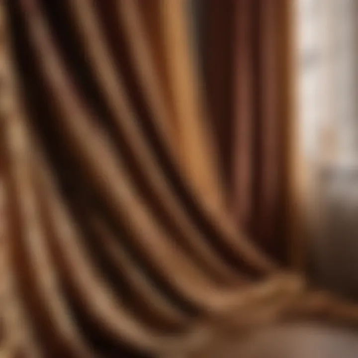 Elegant bedroom curtain fabric swatches in natural tones