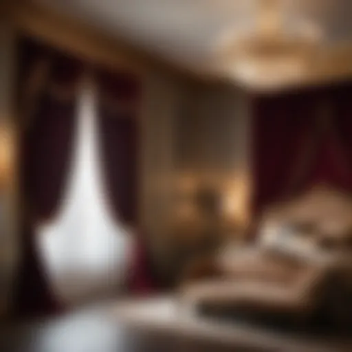 Luxurious Velvet Draperies in Bedroom Setting