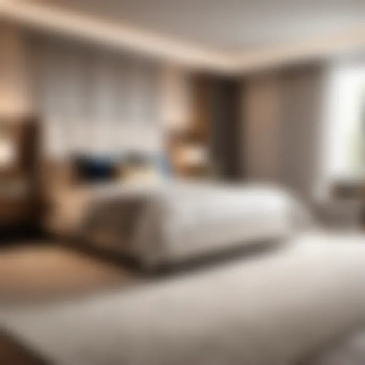 Elegant bedroom with newly installed carpet