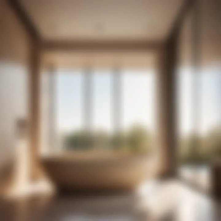 Contemporary Minimalism in Beige Bathtub Design Modern Beige Bathtub with Minimalist Design
