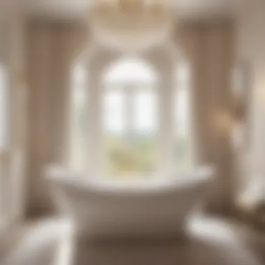 Sophisticated Freestanding Tub Design Elegant beige and white bathroom with freestanding tub