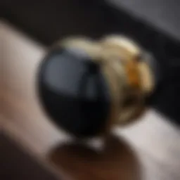 Elegant black and gold bathroom cabinet knob