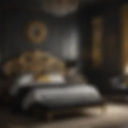 Elegant Black and Gold Bedroom