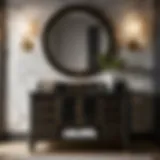 Elegant 36 bathroom vanity in black marble