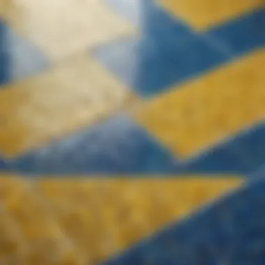 Luxurious Mosaic Tiles Elegant blue and yellow mosaic tiles in bathroom