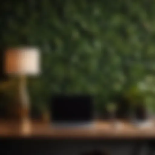 Botanical Bliss: Transform Your Workspace Elegant botanical peel and stick wallpaper