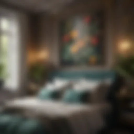 Elegant Botanical Print in Bedroom