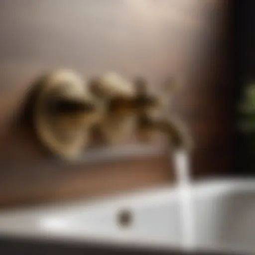 Antique Brass Wall Mount Faucet with Intricate Details