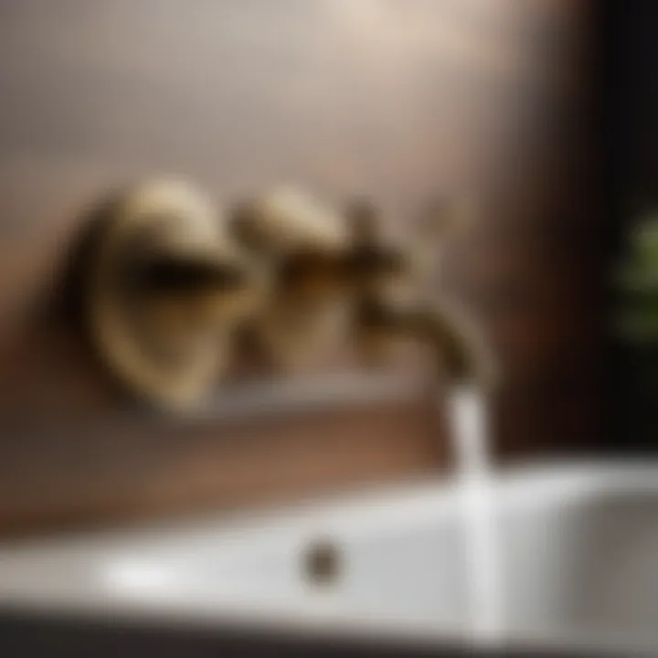 Antique Brass Wall Mount Faucet with Intricate Details
