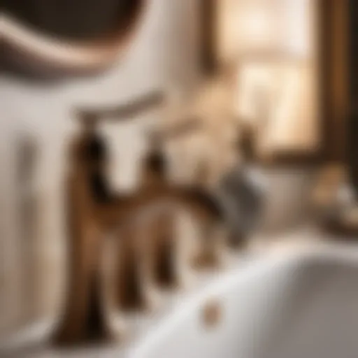 Elegant 4-Inch Bronze Bathroom Faucet in a Luxurious Setting