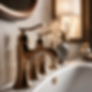 Luxurious Bronze Faucet Design Elegant 4-Inch Bronze Bathroom Faucet in a Luxurious Setting