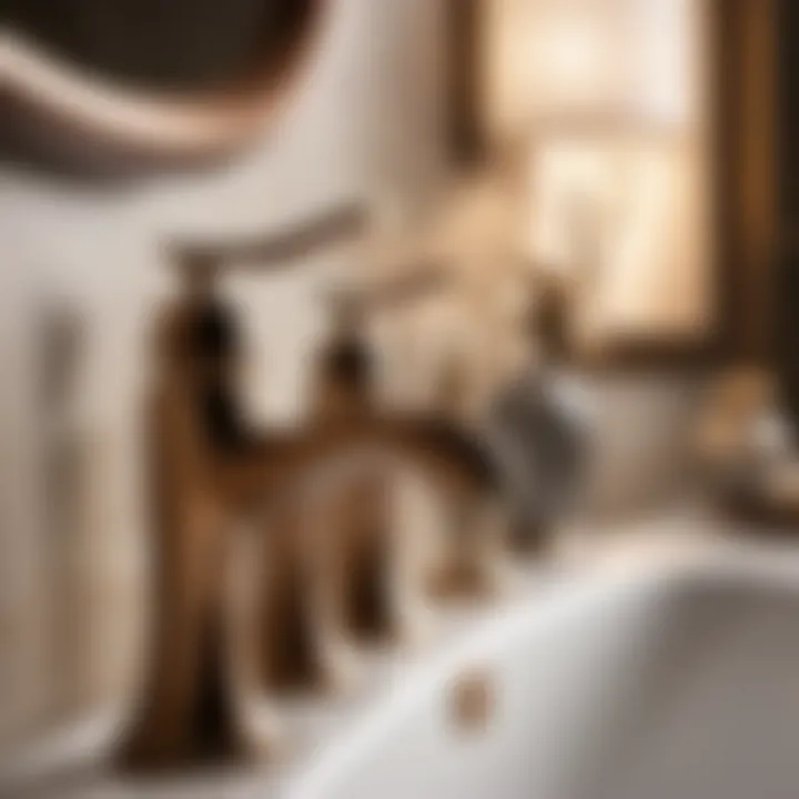 Luxurious Bronze Faucet Design Elegant 4-Inch Bronze Bathroom Faucet in a Luxurious Setting