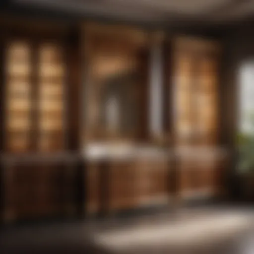 Elegant cabinet design in a factory shop