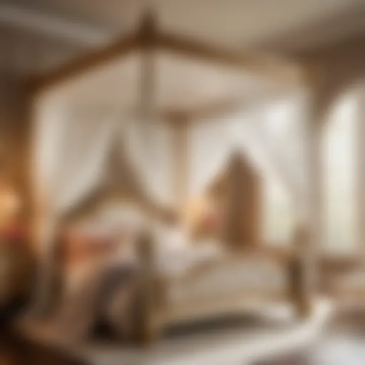 Elegant Canopy Bed Furniture Piece Disney Princess Bedroom Decor