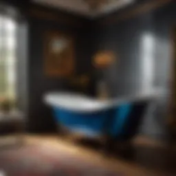 Elegant cast iron bathtub with fresh enamel coating