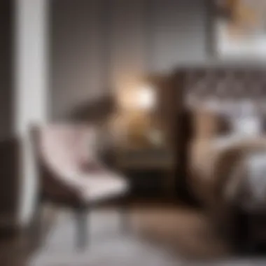 Elegant chair and table set in a modern bedroom