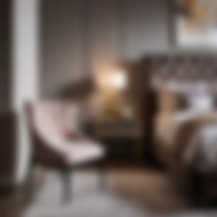 Elegant chair and table set in a modern bedroom