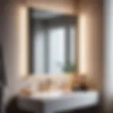 Elegant corner bathroom mirror cabinet with soft lighting