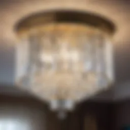 Elegant dimmable bedroom light fixture with crystal accents