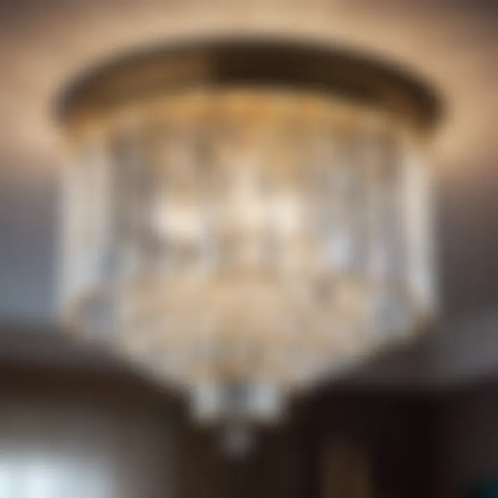 Elegant dimmable bedroom light fixture with crystal accents