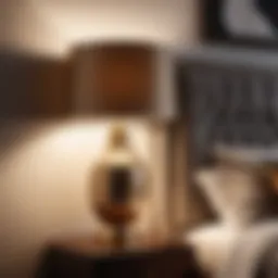 Elegant dimmable lamp in modern bedroom