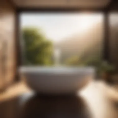 Luxurious Dual-Person Bathtub with Cascading Water Feature Elegant dual-person bathtub with cascading water feature
