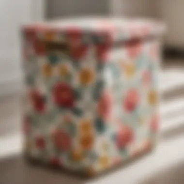 Floral Elegance Laundry Hamper Elegant fabric laundry hamper with floral pattern