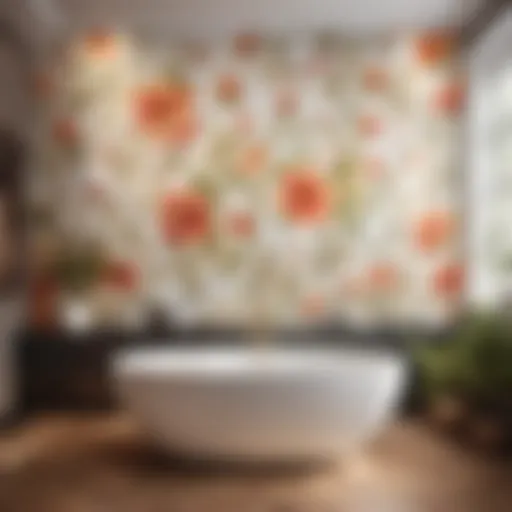 Elegant floral pattern self-adhesive wall tile