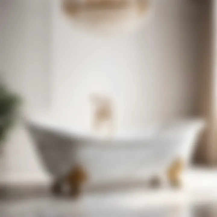 Elegant Free-Standing Bathtub with Marble Legs