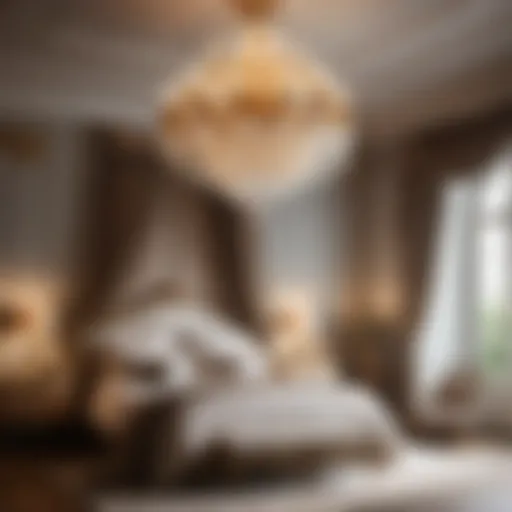 Elegant French Bedroom with Chandelier