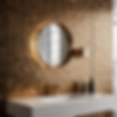 Geometric Elegance Elegant geometric patterns of metallic tiles in bathroom decor