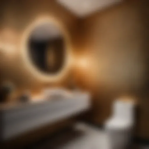 Sophisticated Geometric Patterns Elegant Geometric Wallpaper in Small Bathroom