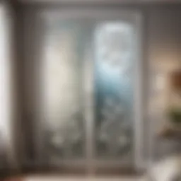 Elegant glass closet door with floral etching