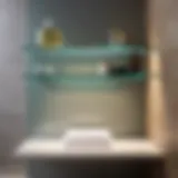 Sleek Glass Shelf Design in Contemporary Setting Elegant glass shelf in modern bathroom niche