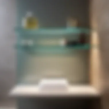 Sleek Glass Shelf Design in Contemporary Setting Elegant glass shelf in modern bathroom niche