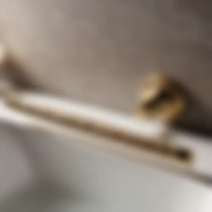 Sophisticated Bath Grab Bar Design Elegant grab bar with intricate design