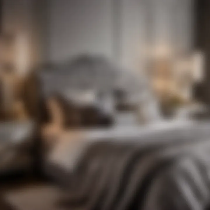 Elegant Gray Bedroom Set with Diamond Accents - Glamorous Decor