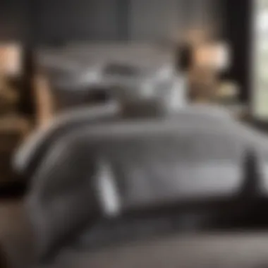 Opulent Bedding Set in Sophisticated Gray Tones Elegant Gray Bedroom Set with Diamond Accents - Opulent Bedding
