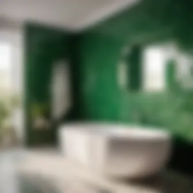 Minimalist Serenity Elegant Green and White Bathroom Tiles - Minimalist Serenity