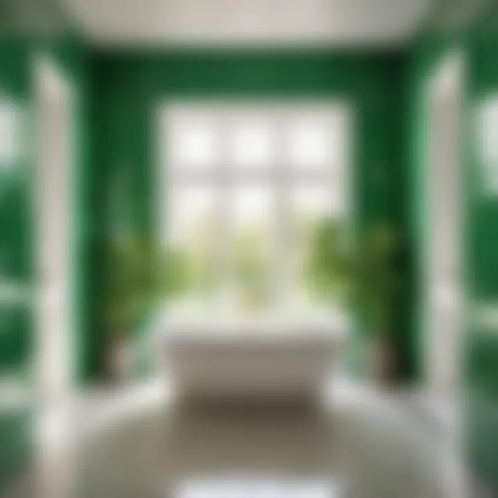 Elegant Green and White Bathroom Tiles - Symmetrical Elegance