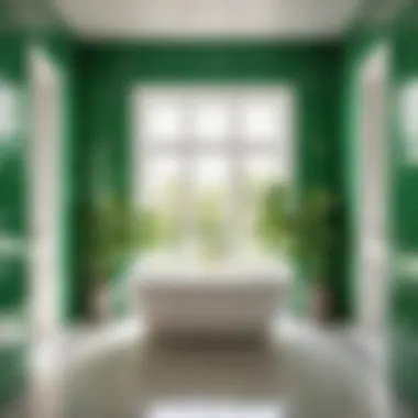 Symmetrical Elegance Elegant Green and White Bathroom Tiles - Symmetrical Elegance