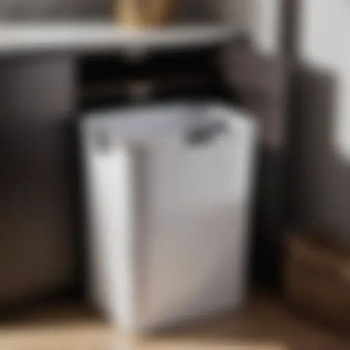 Elegant laundry hamper in modern home