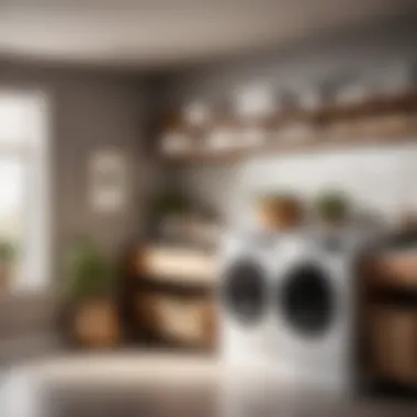 Sleek and Sophisticated Laundry Shelf Design Elegant Laundry Shelf Design