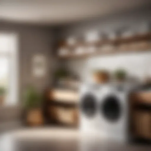 Sleek and Sophisticated Laundry Shelf Design Elegant Laundry Shelf Design