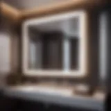 Sleek Reflections Elegant LED mirror reflecting modern bathroom