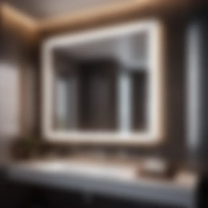 Sleek Reflections Elegant LED mirror reflecting modern bathroom