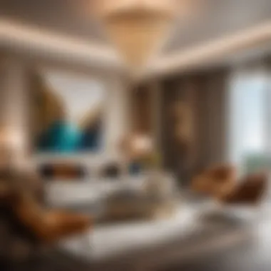 Sophisticated Living Space Adorned with Luxury Furnishings Elegant Living Room with High-End Furnishings